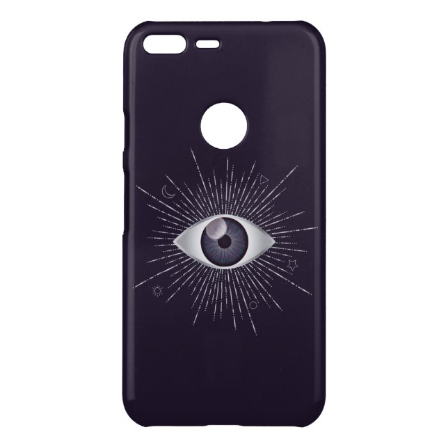 Silver & Violet Mystic Evil Eye Nazar Mati Uncommon Google Pixel XL Case (Back)