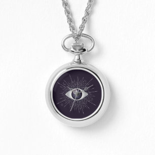 Silver & Violet Mystic Evil Eye Nazar Mati Watch