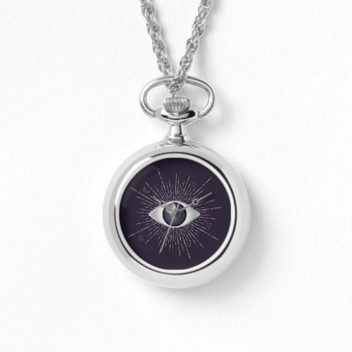 Silver  Violet Mystic Evil Eye Nazar Mati Watch