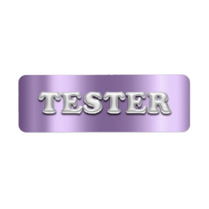 Silver Violet Purple 3D Tester Sample Contaners Label