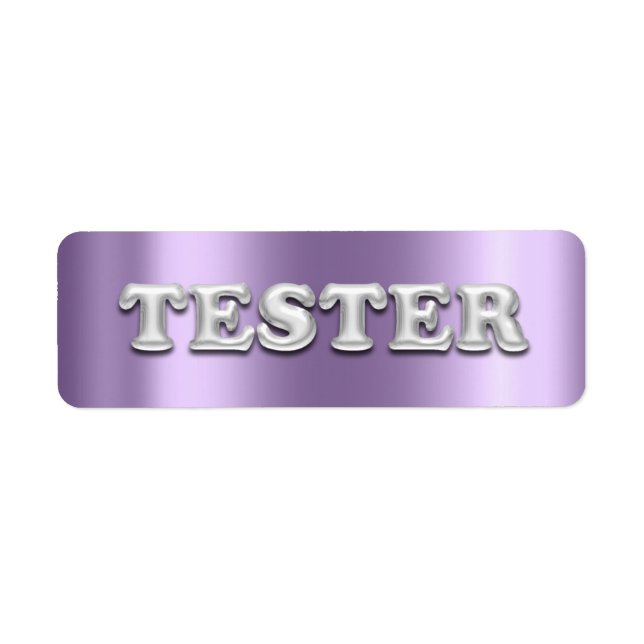 Silver Violet Purple  3D Tester Sample Contaners Label (Front)