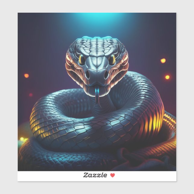 Silver Viper Snake Tongue Flicking Sticker (Sheet)