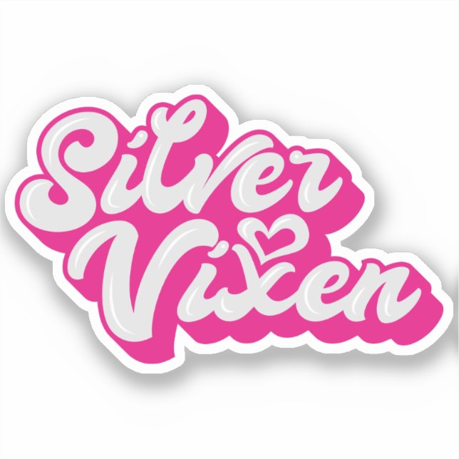 Silver Vixen Mature Woman Groovy Typography Sticker (Front)