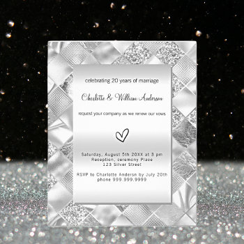 Silver Vow Renewal Wedding Budget Invitation Flyer by Thunes at Zazzle