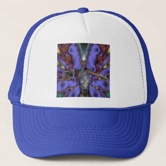 Silver warrior trucker hat (Front)