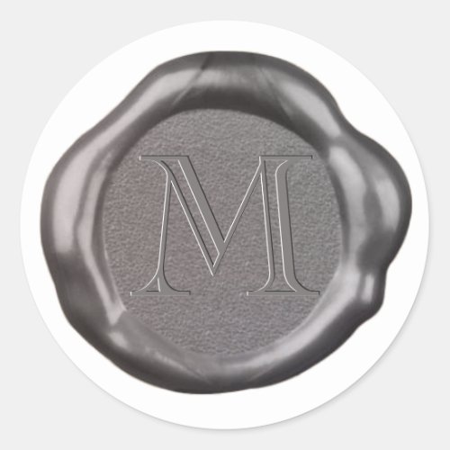 Silver Wax seal single Sticker monogram
