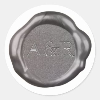Silver Wax seal Sticker monogram,