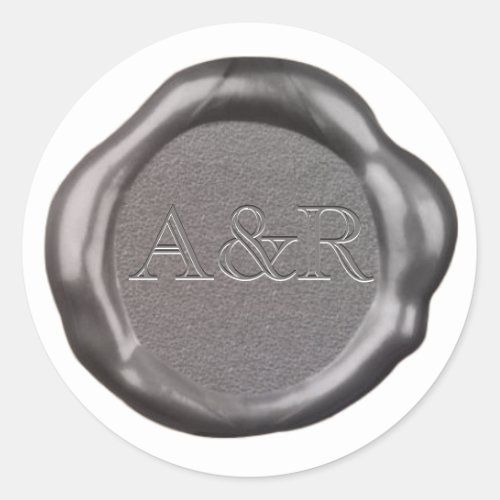 Silver Wax seal Sticker monogram