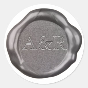 Silver Wax seal Sticker monogram,