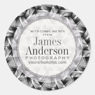 Silver Weave Pattern Business Promotional Sticker