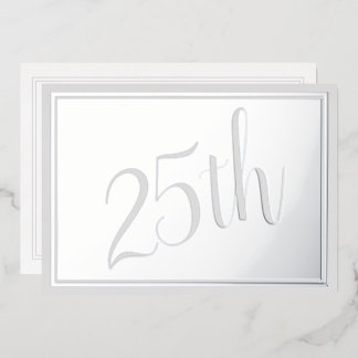Silver Wedding 25th Anniversary Foil Invitation