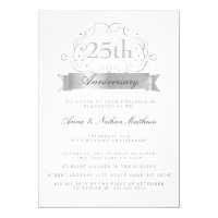 Silver Wedding 25th Anniversary Invitations