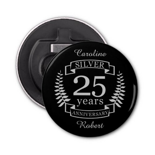 Silver wedding anniversary 25 years bottle opener