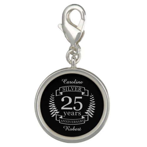 Silver wedding anniversary 25 years charm