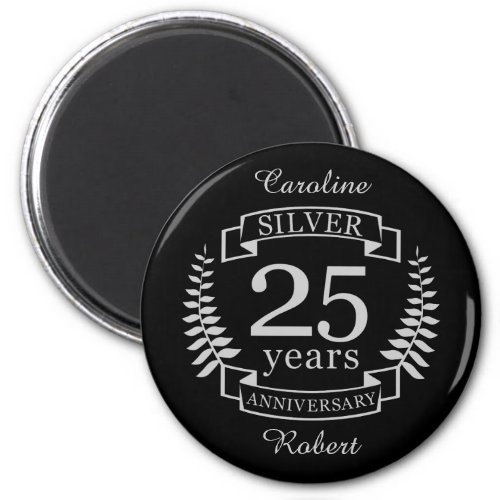 Silver wedding anniversary 25 years magnet