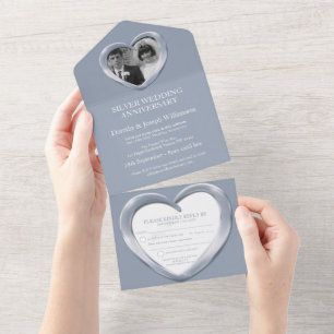 Silver wedding anniversary 25 years party event al all in one invitation