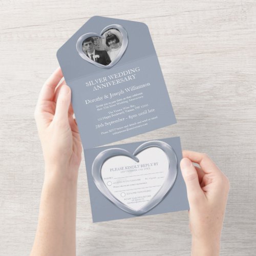 Silver wedding anniversary 25 years party event al all in one invitation