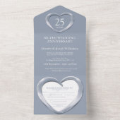 Silver wedding anniversary 25 years party event all in one invitation (Inside)
