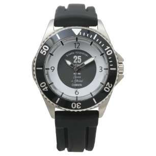 Silver Wedding Anniversary 25 Years Personalized Watch