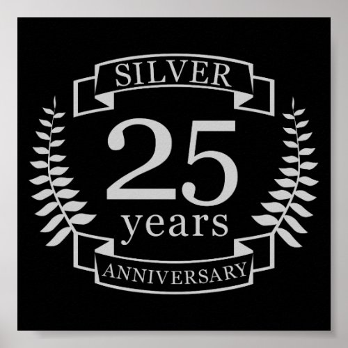 Silver wedding anniversary 25 years poster