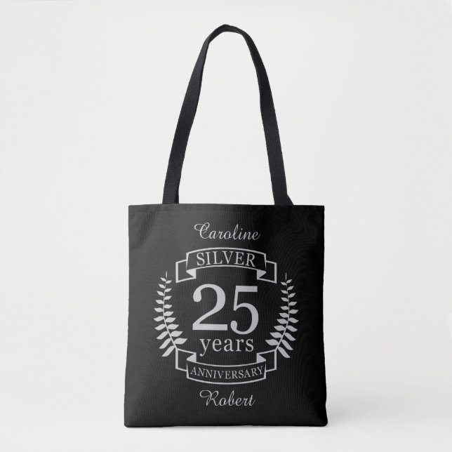 Silver wedding anniversary 25 years tote bag (Front)