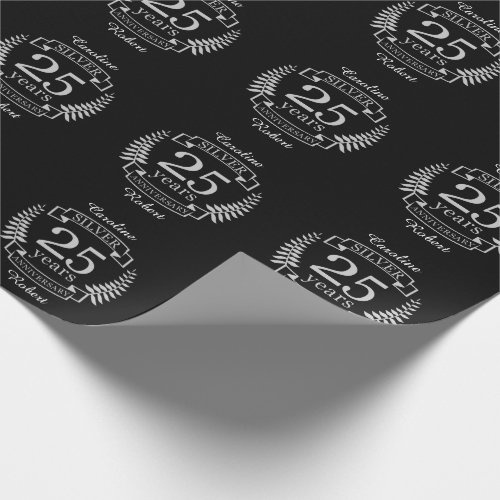 Silver wedding anniversary 25 years wrapping paper