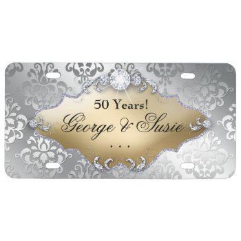 Silver Wedding Anniversary 25th License Plate by WeddingShop88 at Zazzle