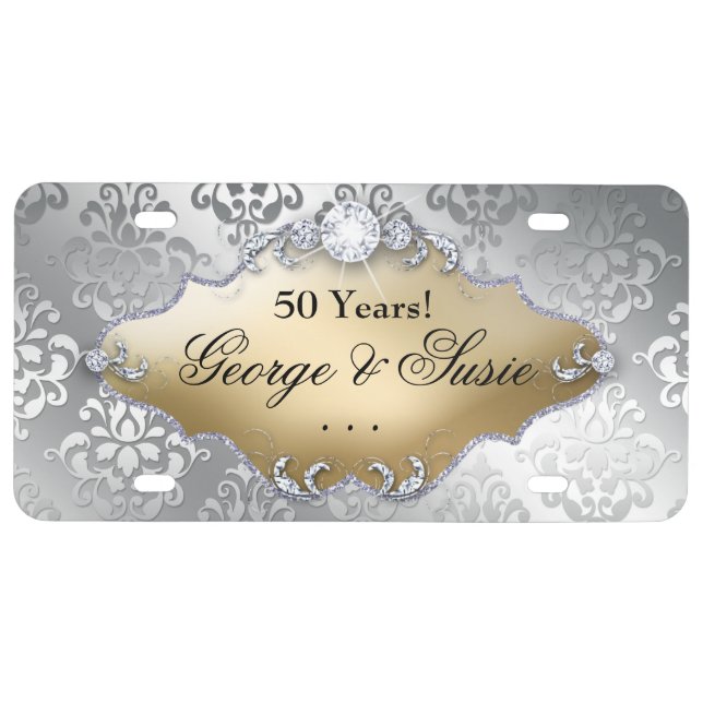 Silver Wedding Anniversary 25th License Plate (Front)