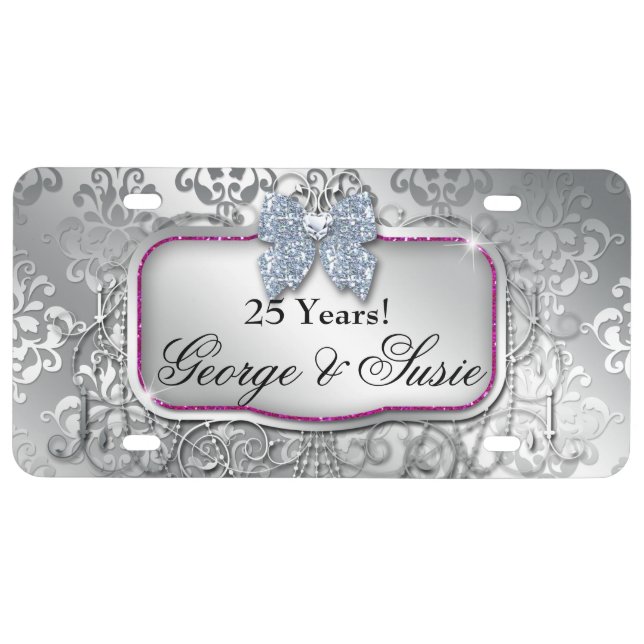 Silver Wedding Anniversary 25th License Plate (Front)