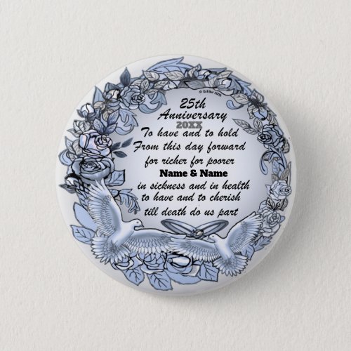 Silver Wedding Anniversary   Button