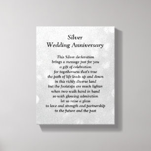 Silver Wedding Anniversary Canvas Print