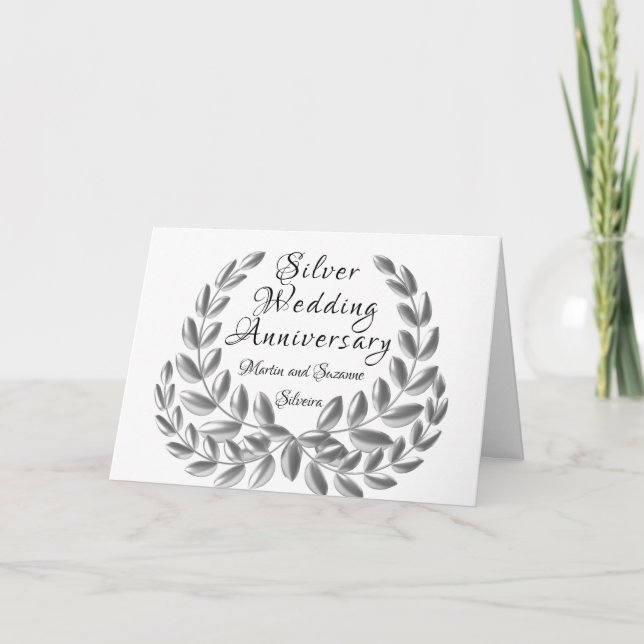 Silver Wedding Anniversary Card (Front)