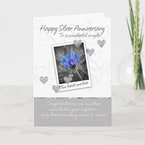 Silver Wedding Anniversary Card _ 25 Years