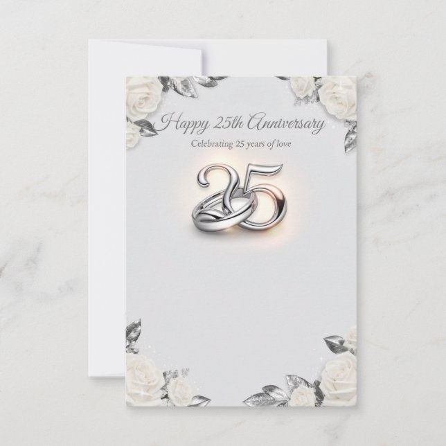 Silver Wedding Anniversary Card – 25 Years of Marr (Front)