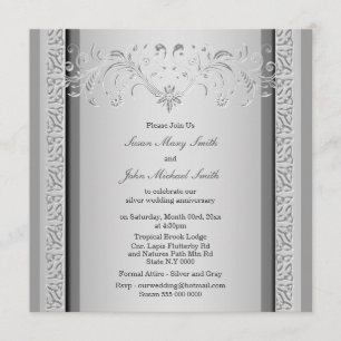 Silver wedding anniversary celtic floral invitation