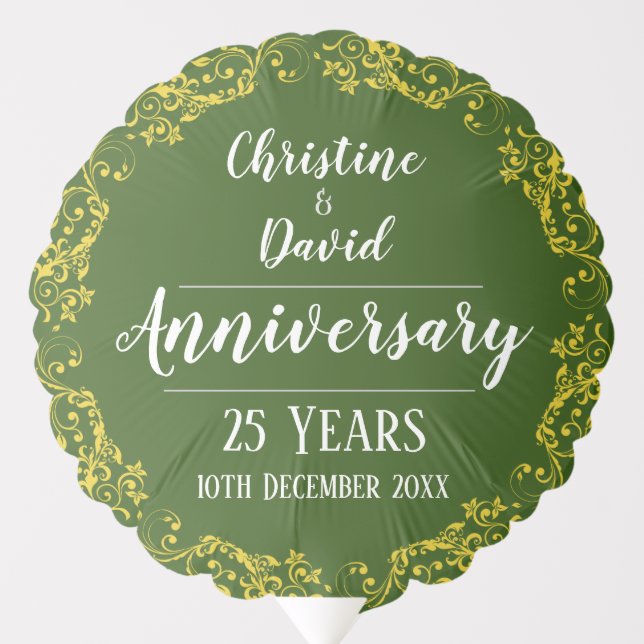 Silver Wedding Anniversary Commemorative Balloon (Front)