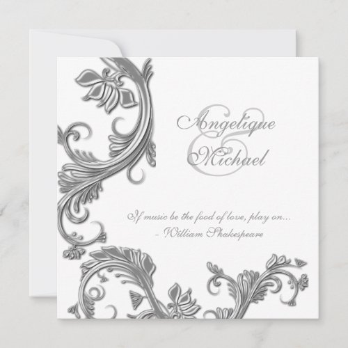 Silver wedding anniversary engagement personalized invitation