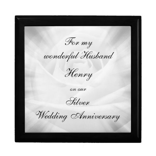 Silver Wedding Anniversary Gift Box