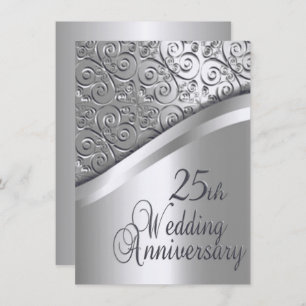 Silver Wedding Anniversary Invitation