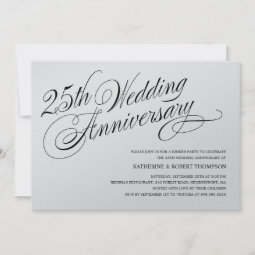 Silver Wedding Anniversary Invitations | Zazzle