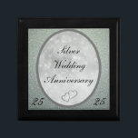 Silver Wedding Anniversary Jewelry Box<br><div class="desc">Small Silver Wedding Anniversary gift box. Theme - 25th stylish elegant jewellery jewelry pretty sparkly trinket</div>