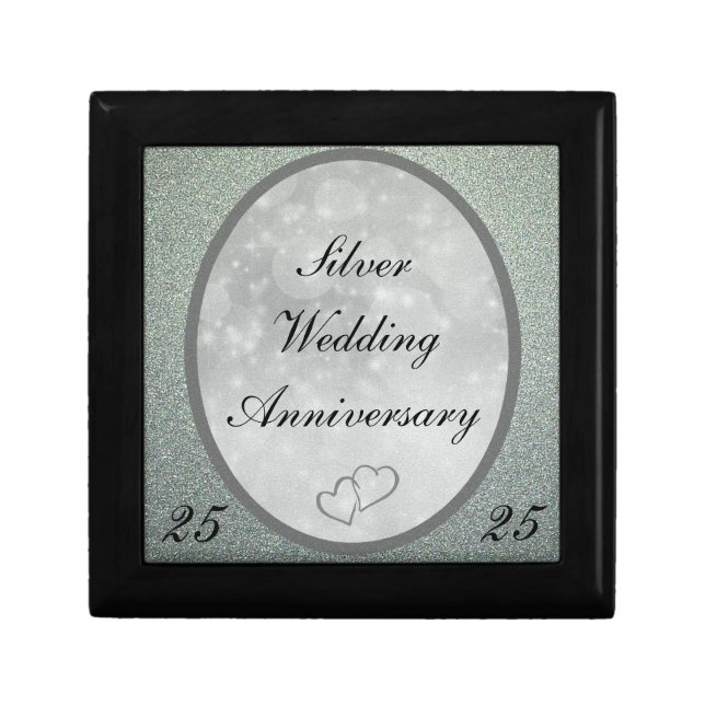 Silver Wedding Anniversary Jewelry Box (Front)