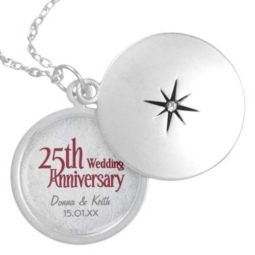 Silver Wedding Anniversary Locket Necklace