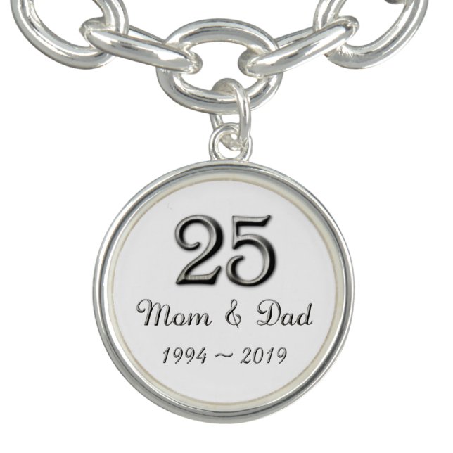 Silver Wedding Anniversary Parents 1994 2019 Bracelet (Design)