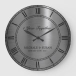 Silver Wedding Anniversary (personalize) Large Clock at Zazzle