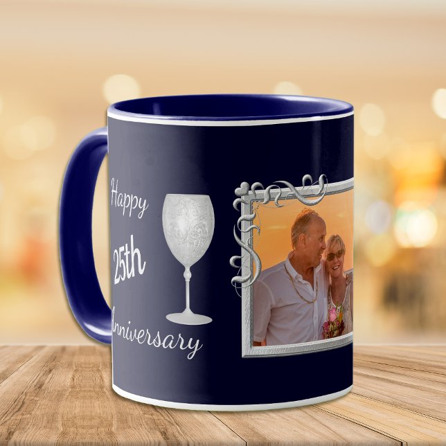Silver Wedding Anniversary Photo Template Mug (Creator Uploaded)