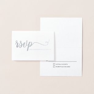 Silver Wedding Anniversary RSVP Foil Card