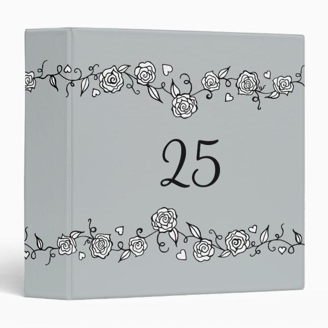 Silver Wedding Anniversary Scrapbook Binder Gift (Front/Spine)