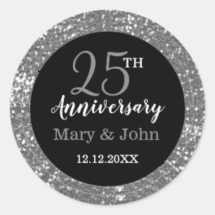 Silver Wedding Anniversary Seals 25th Anniversary