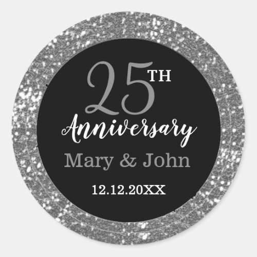 Silver Wedding Anniversary Seals25th Anniversary Classic Round Sticker